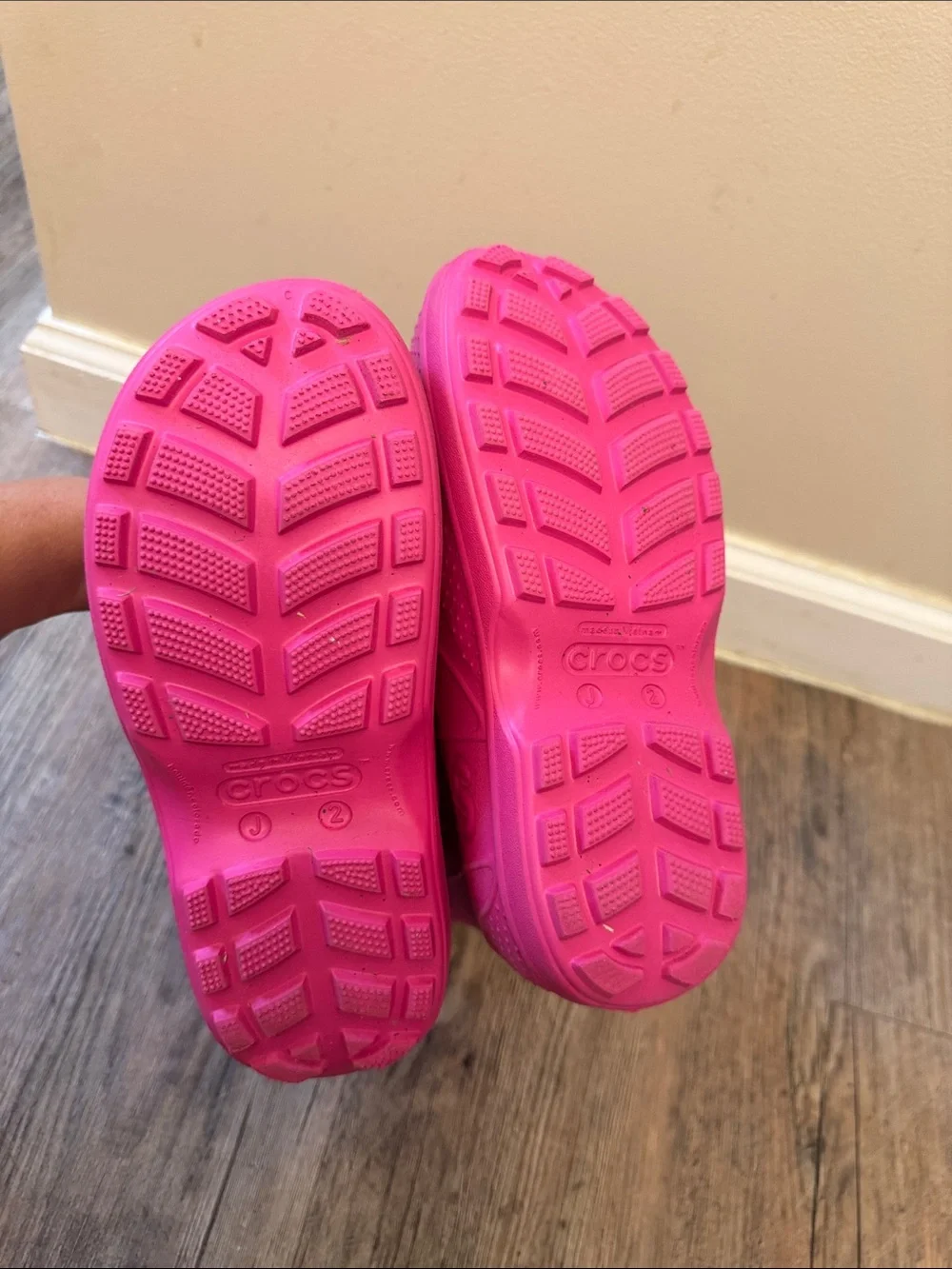 CROCS Kids Bright Pink Handle Rain Boots